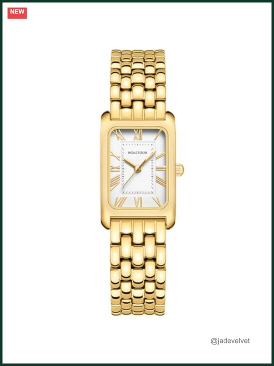 Vintage Roman Dial Gold Steel Bracelet Women\'s Watch Quartz Adjustable